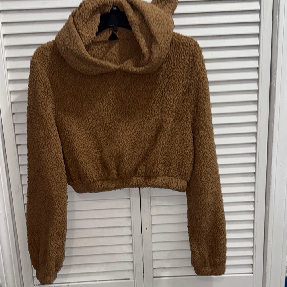 SHEIN Brown Bear Teddy Jacket for Women